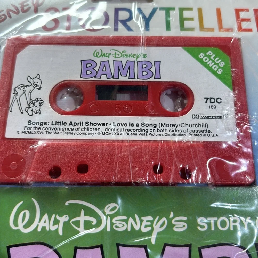 Walt Disney Bambi Storyteller Cassette and Book Read Along 1977 Vintage